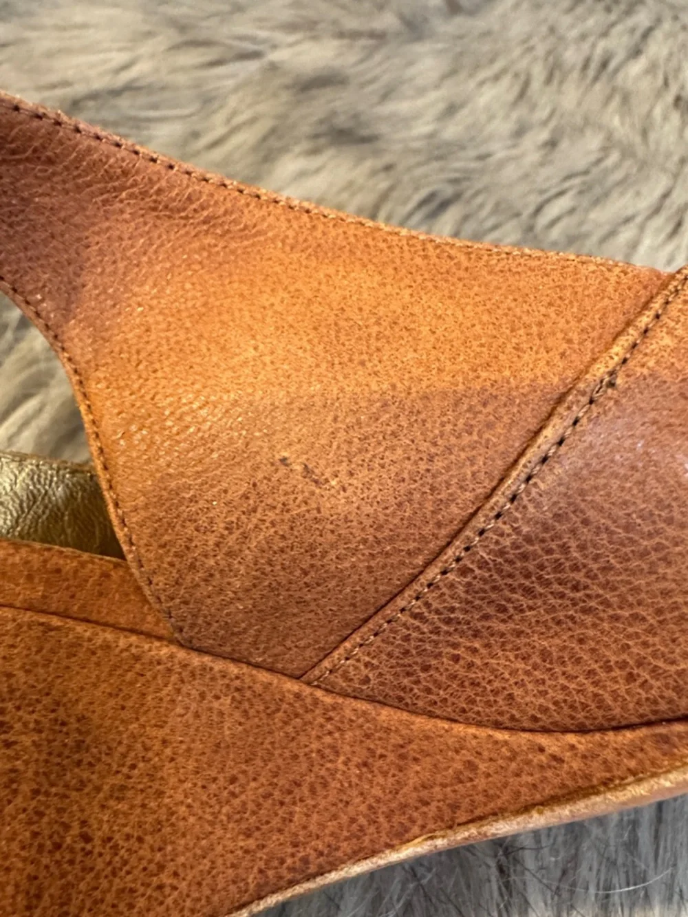 Vintage Prada Women's Brown Leather Slingback Wedge Sandals Size 36 - Picture 11 of 13